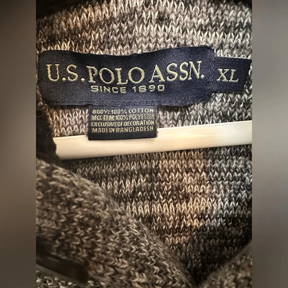 US Polo Assn Sweater Mens Long Sleeve 1/4 Button Pullover sweater